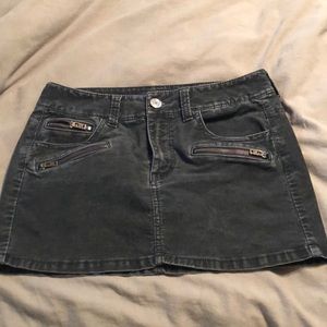 Black corduroy mini skirt